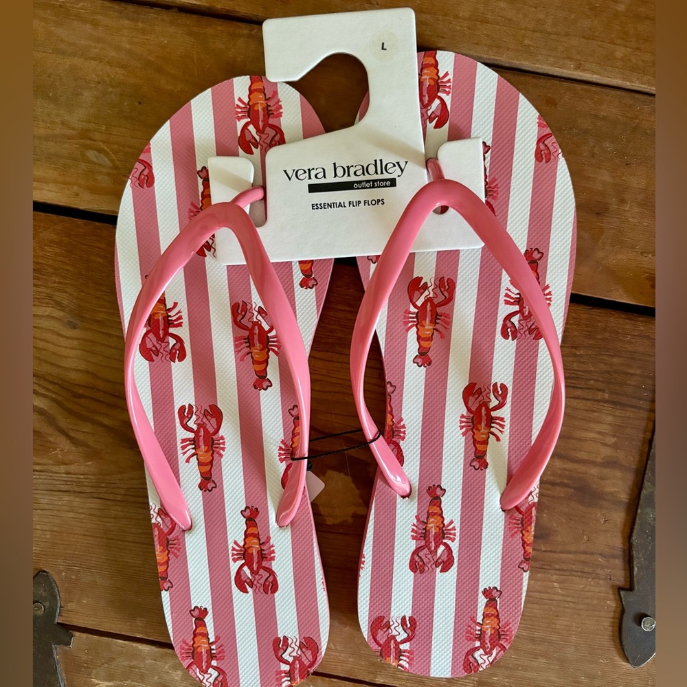 Vera Bradley Lobster Striped Flip Flops - Picture 8 of 8
